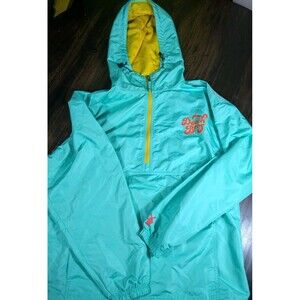 Dutch Bros Coffee Windbreaker Jacket 2XL Mint Green Yellow NWOT 1/2 Zip